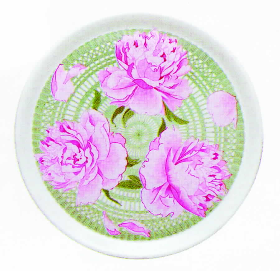 Les Pivoines White Cake Plate by Hermes-1
