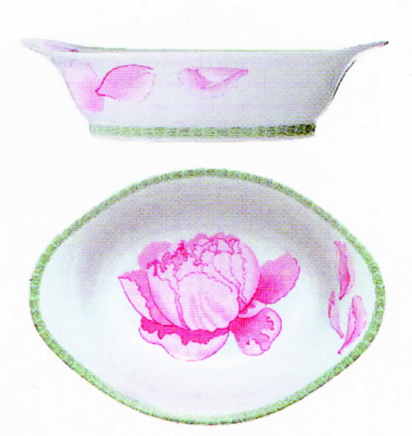 Les Pivoines White Oval Baker by Hermes-1