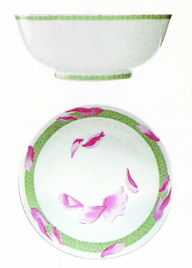Les Pivoines White 9" Salad Serving Bowl by Hermes-1