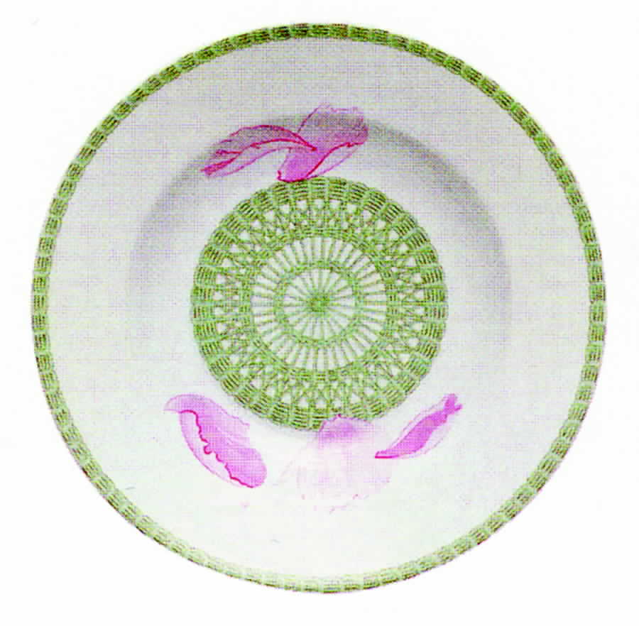 Les Pivoines White Large Rim Soup Bowl by Hermes-1