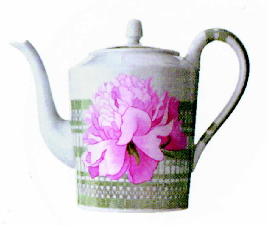 Les Pivoines White Tea/Coffee Pot & Lid by Hermes-1