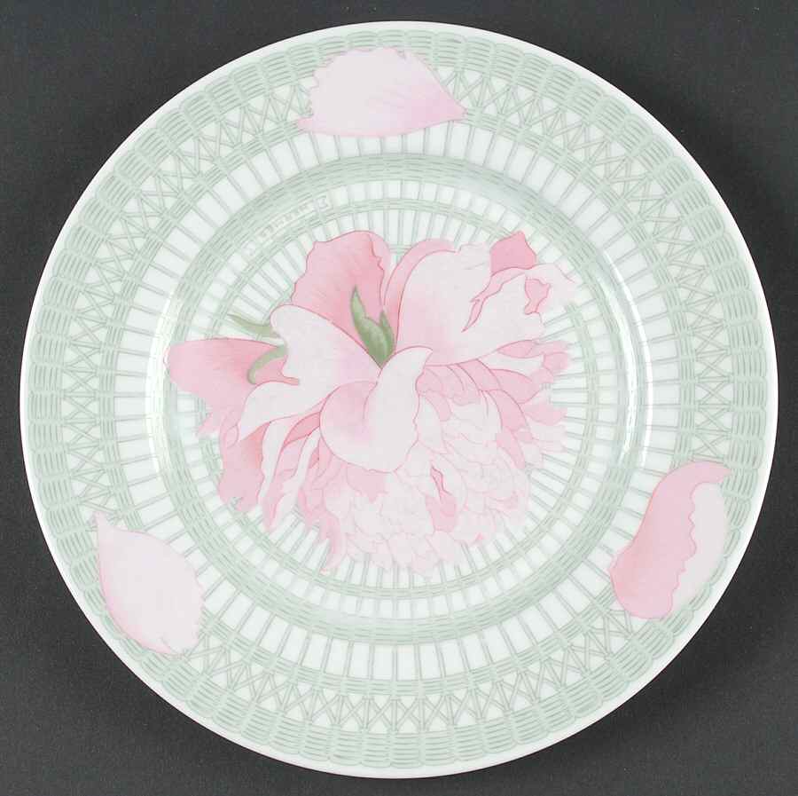 Les Pivoines White Salad/Dessert Plate by Hermes-1