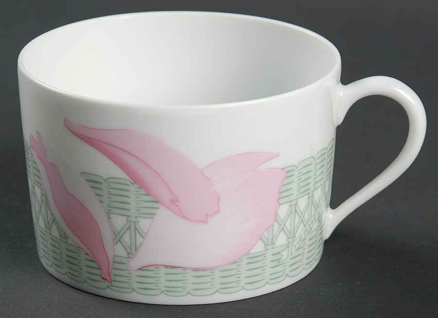 Les Pivoines White Flat Cup by Hermes-1