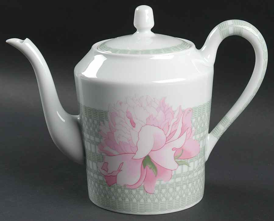 Les Pivoines White Small Tea/Coffee Pot & Lid by Hermes-1
