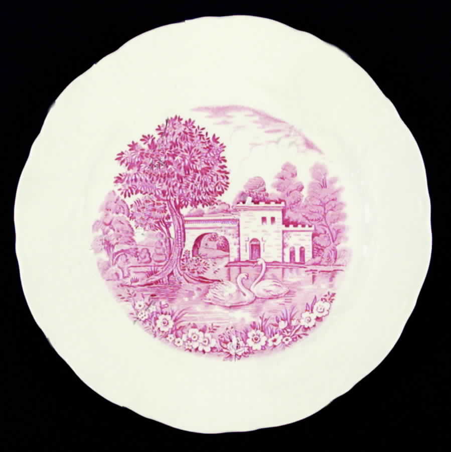 Pink Print Dinner Plate by Homer Laughlin -1