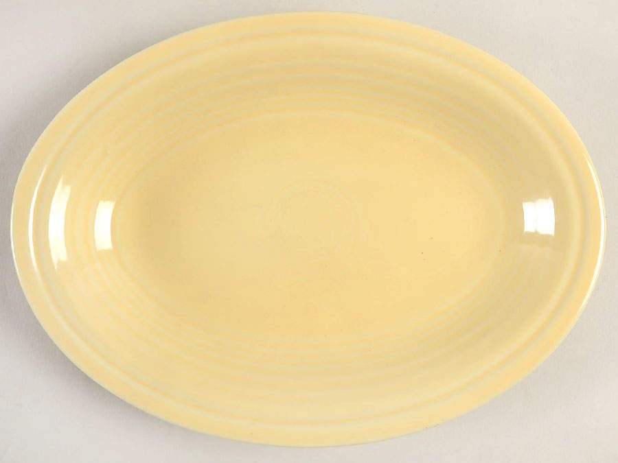 Fiesta Yellow (Intro 1987) 9" Oval Serving Platter by Homer Laughlin -1