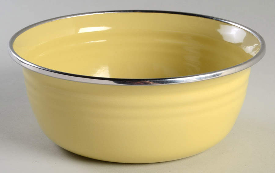 Fiesta Yellow (Intro 1987) 6" Metal Mixing Bowl by Homer Laughlin -1