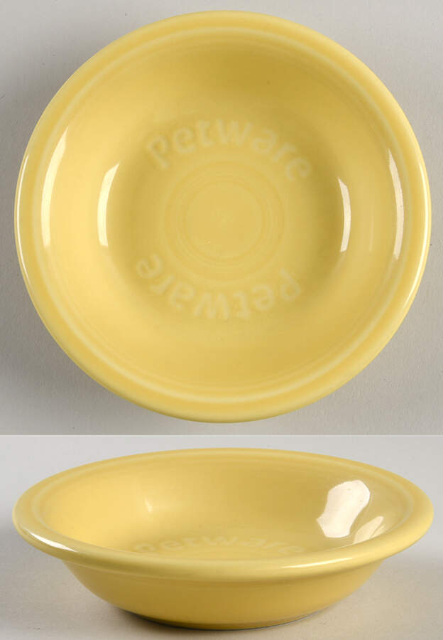 Fiesta Yellow (Intro 1987) Small Pet Bowl by Homer Laughlin -1