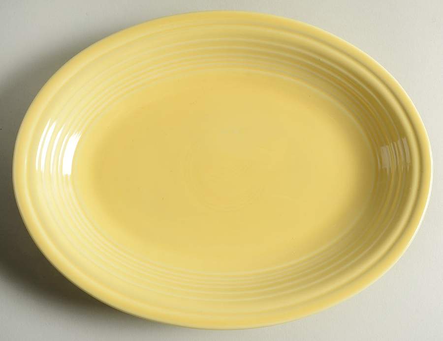 Fiesta Yellow (Intro 1987) 11" Oval Serving Platter by Homer Laughlin -1
