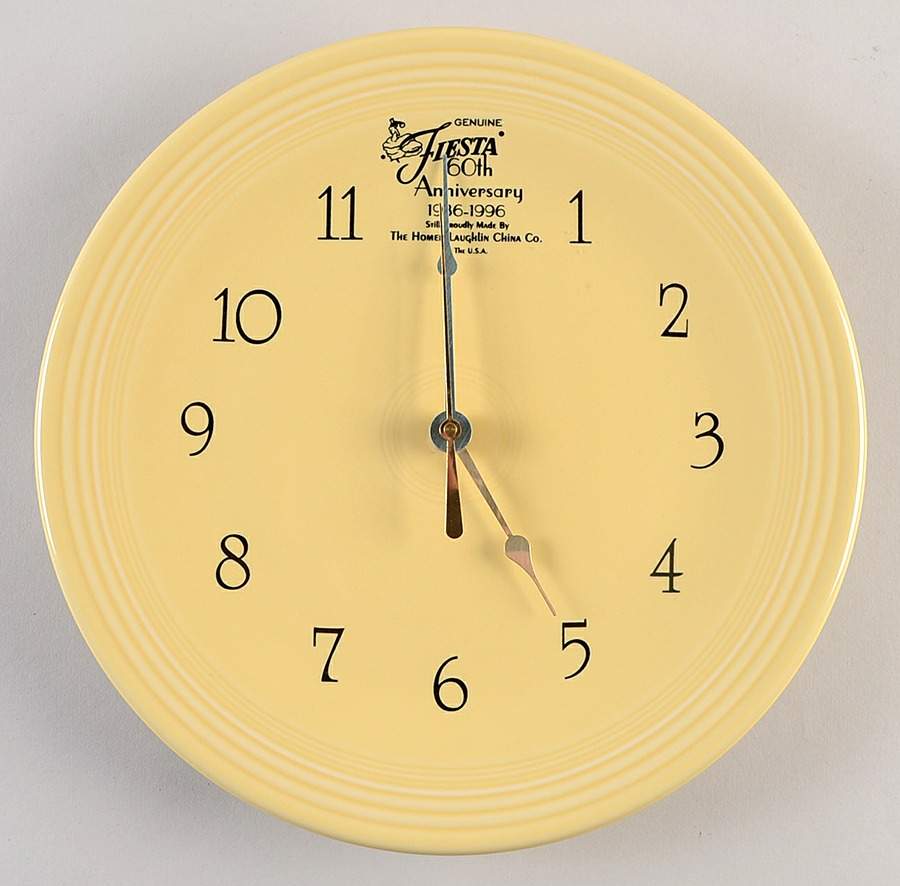 Fiesta Yellow (Intro 1987) 60th Anniversary Clock Plate by Homer Laughlin -1