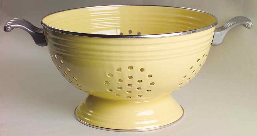 Fiesta Yellow (Intro 1987) Metal Colander by Homer Laughlin -1