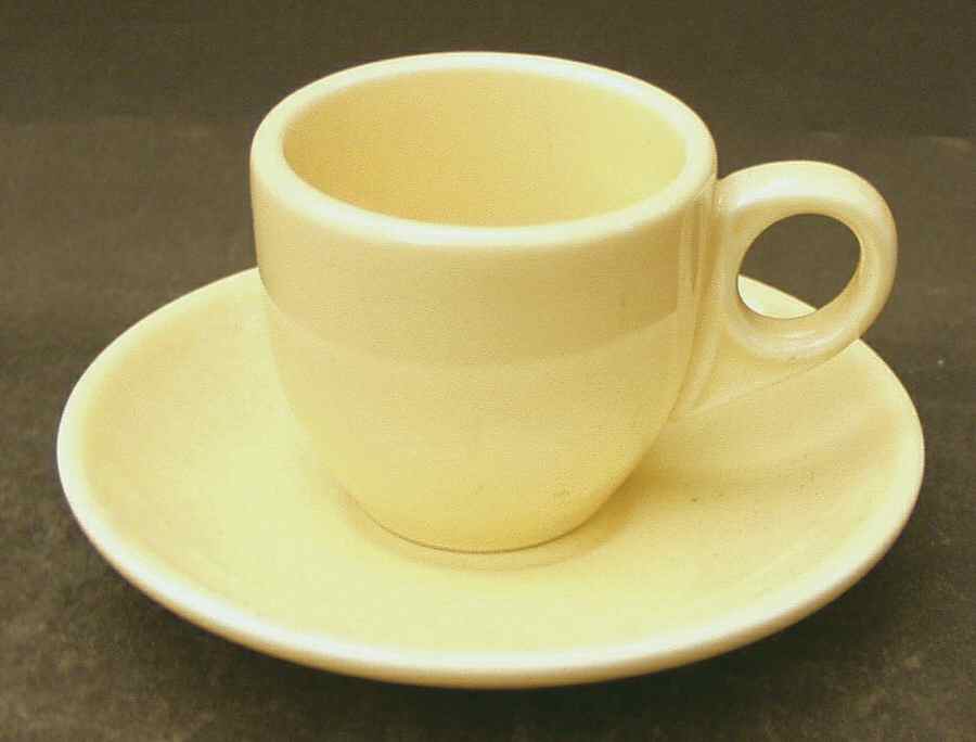 Fiesta Yellow (Intro 1987) Flat Demitasse Cup & Saucer Set by Homer Laughlin -1