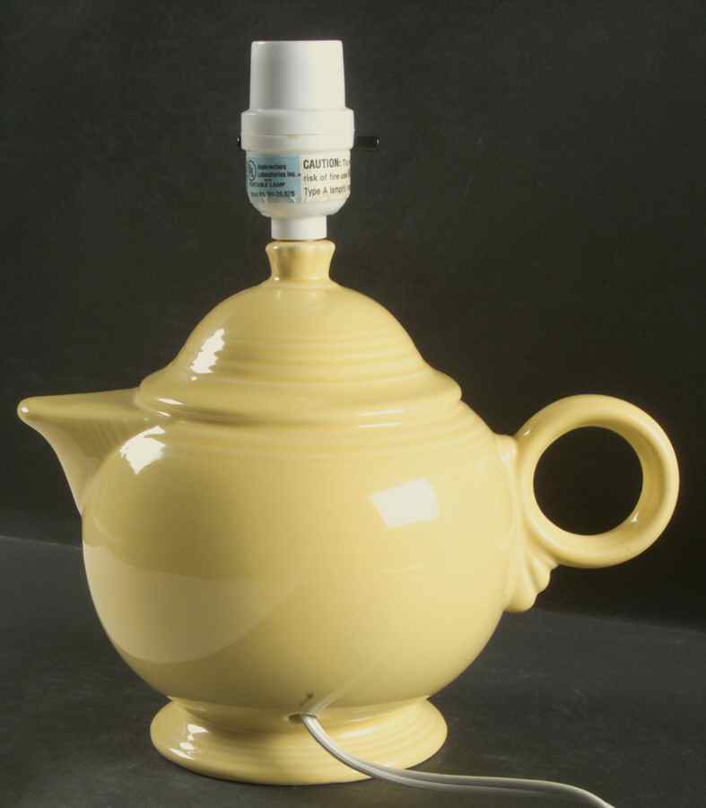 Fiesta Yellow (Intro 1987) Teapot Lamp No Shade by Homer Laughlin -1