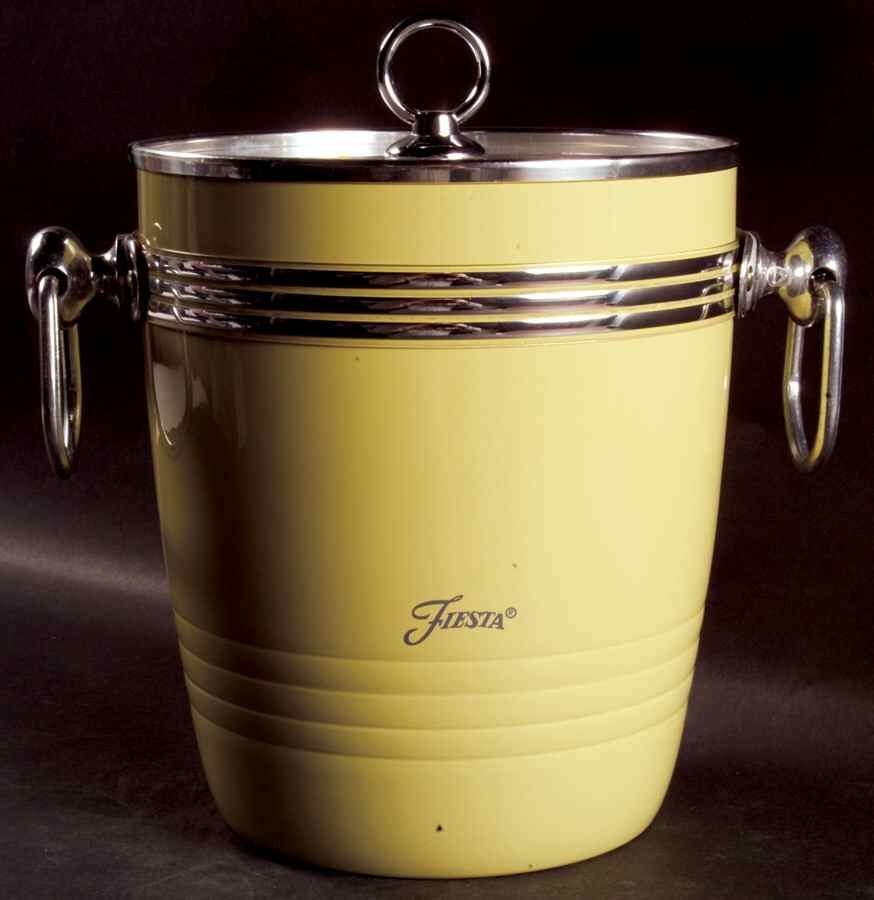 Fiesta Yellow (Intro 1987) Metal Ice Bucket & Lid by Homer Laughlin -1