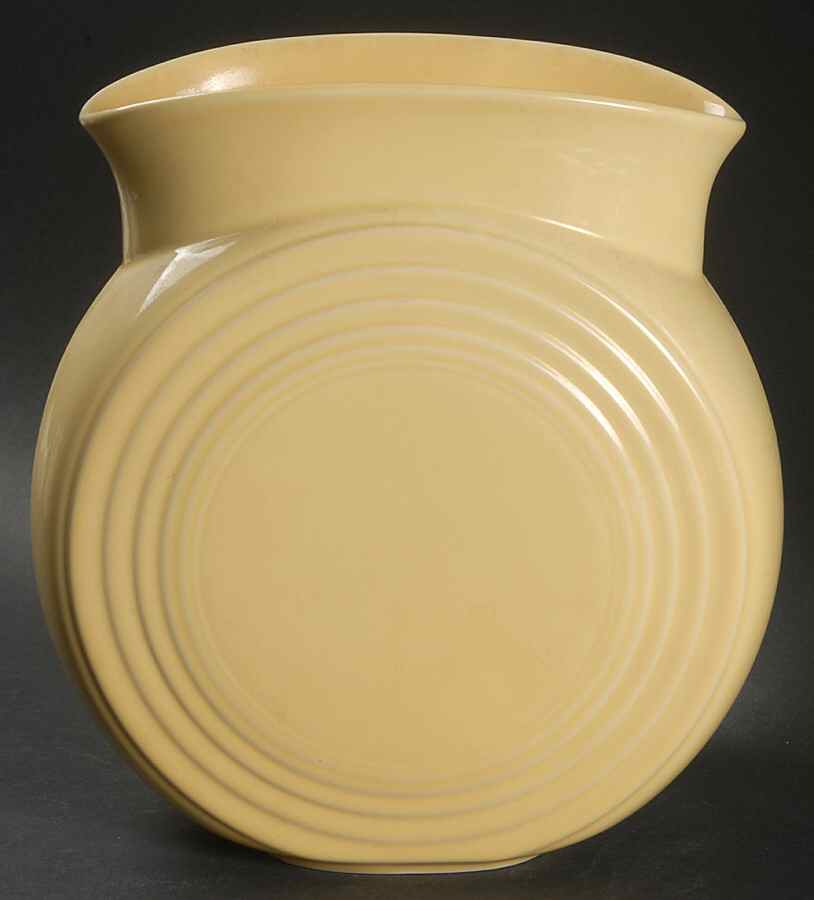 Fiesta Yellow (Intro 1987) 8" Disk Vase by Homer Laughlin -1