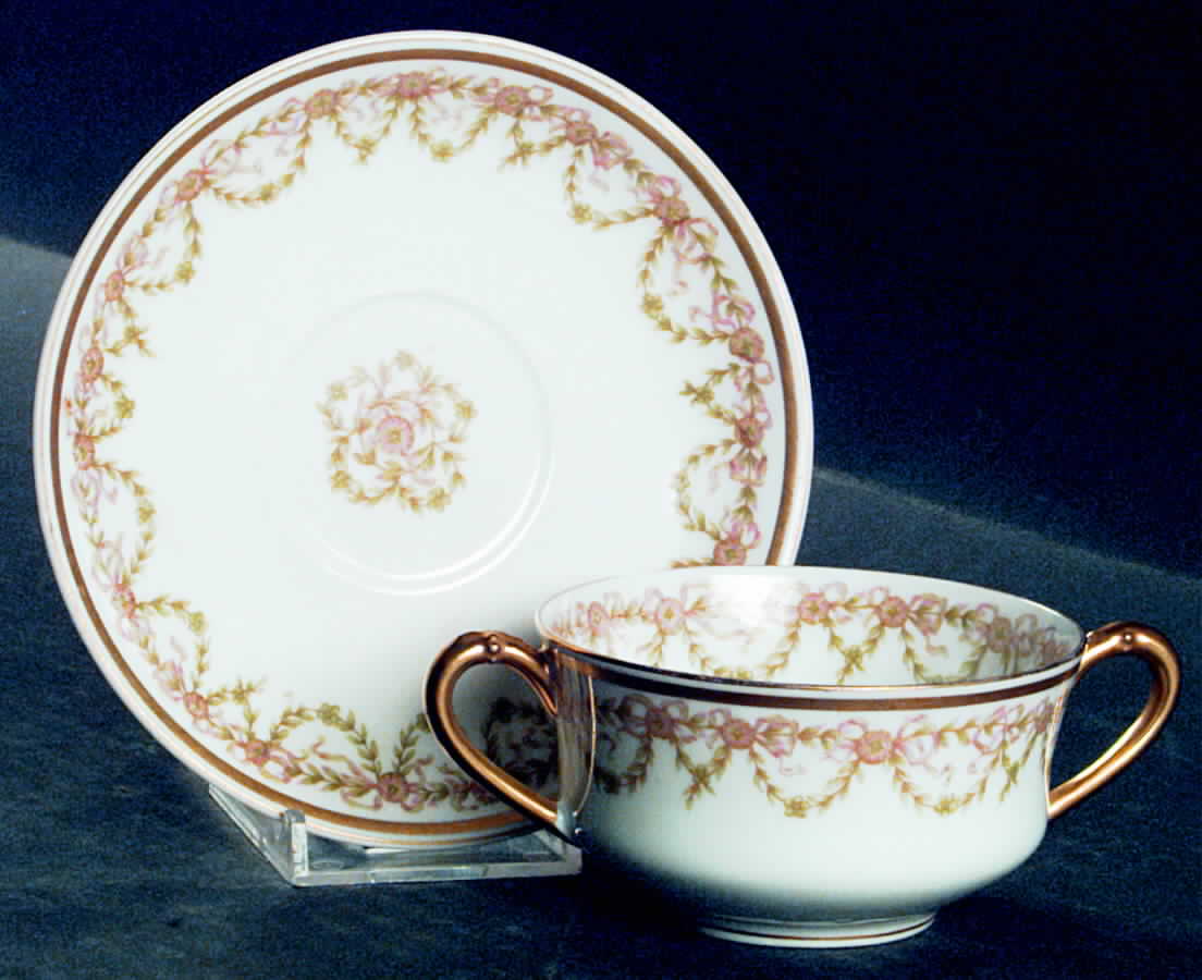 H663 Flat Bouillon Cup & Saucer by Haviland-1