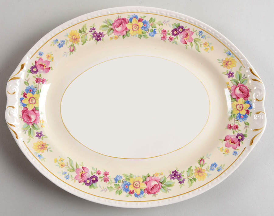 Roselane 11" Oval Serving Platter by Homer Laughlin -1