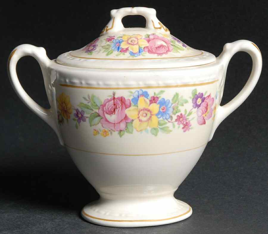 Roselane Sugar Bowl & Lid by Homer Laughlin -1