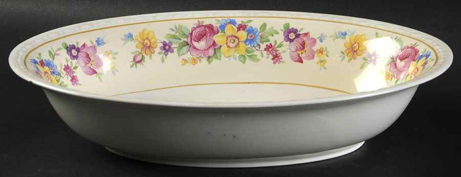 Roselane 9" Oval Vegetable Bowl by Homer Laughlin -1