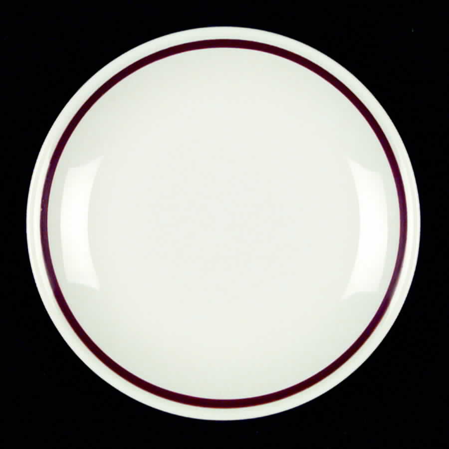 Rolled Edge (Burgundy) Bread & Butter Plate by Homer Laughlin -1