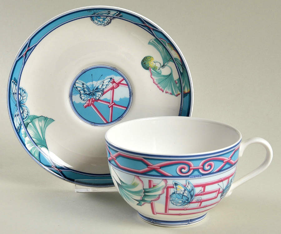 Le Jardin Des Papillons Breakfast Cup & Saucer Set by Hermes-1