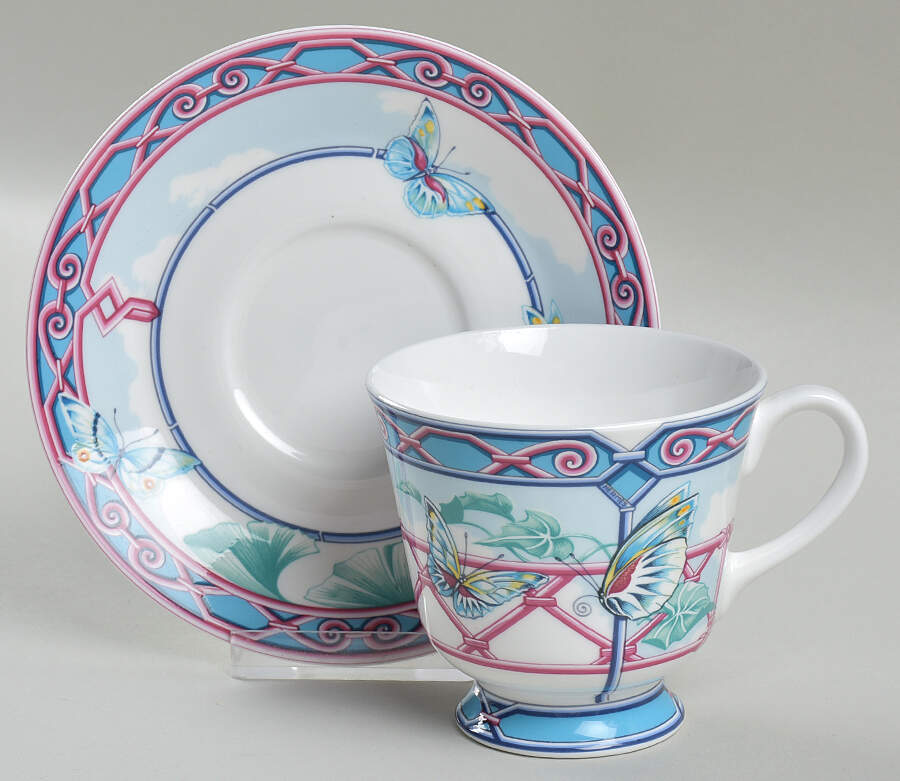 Le Jardin Des Papillons Footed Cup & Saucer Set by Hermes-1