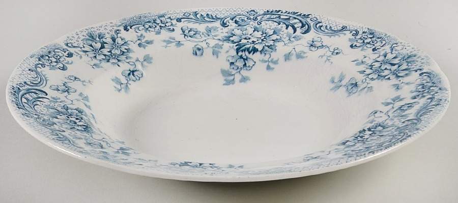 Maine Blue Large Rim Soup Bowl by Wm Hulme-1