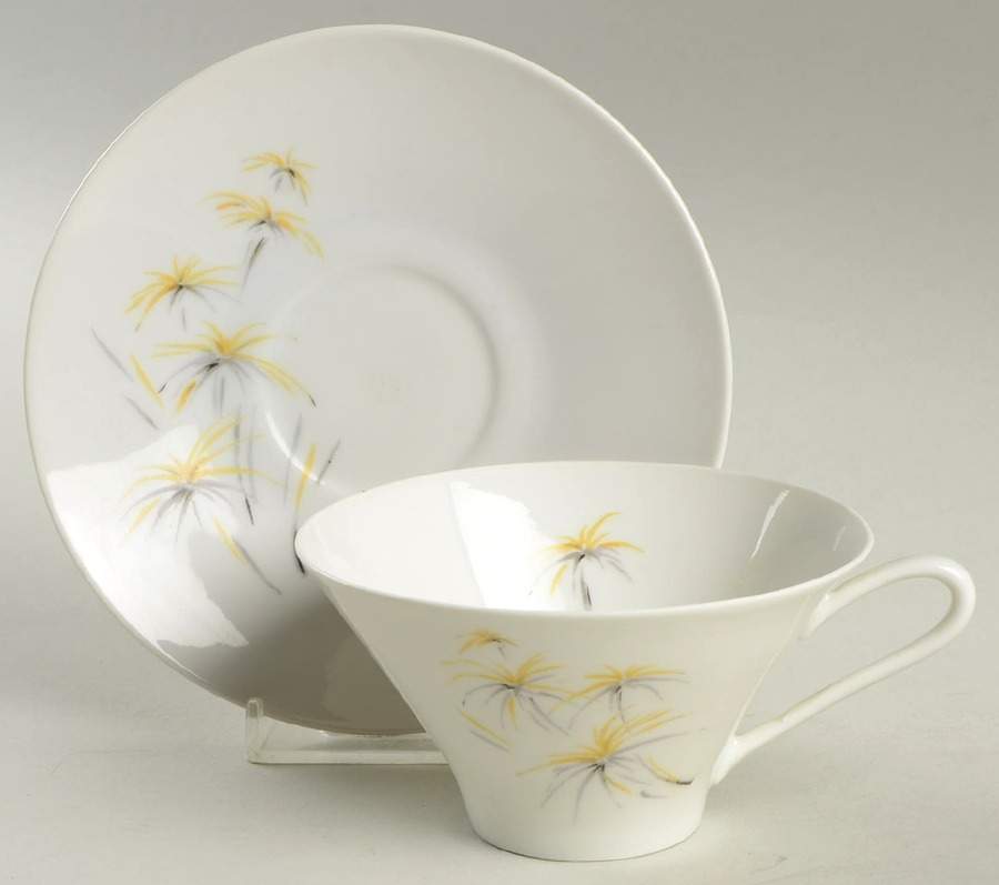 HUT614 Flat Cup & Saucer Set by Hutschenreuther-1