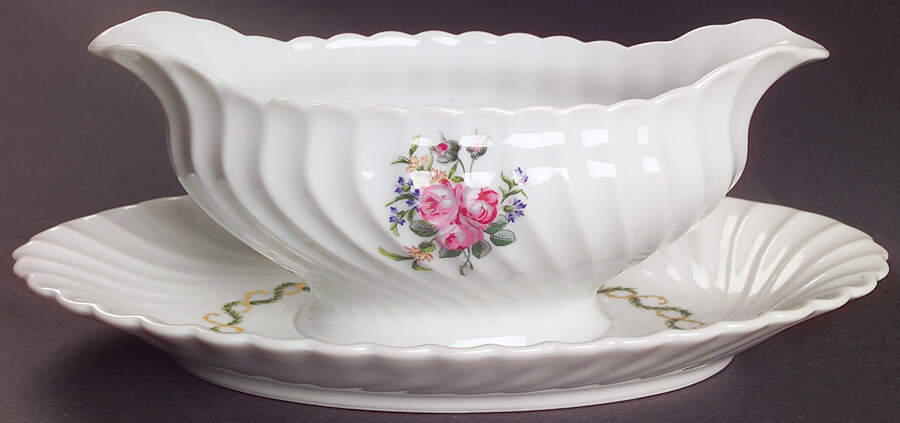 Louveciennes Gravy Boat with Attached Underplate by Haviland-1