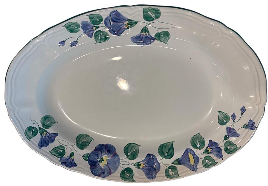 Petunia 13" Oval Serving Platter by Herend Village-1