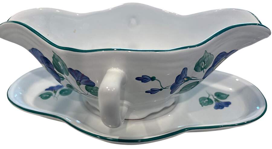Petunia Gravy Boat & Underplate by Herend Village-1