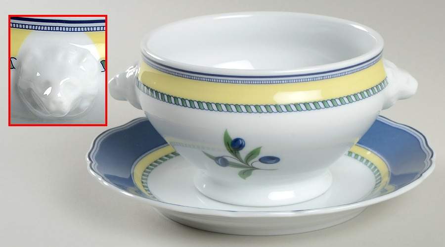 Medley Lion Head Bowl W/Underplate by Hutschenreuther-1