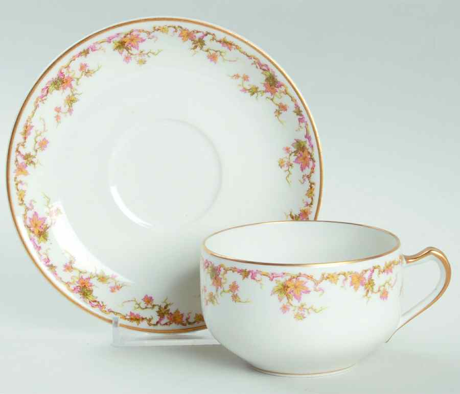 Schleiger 533 Flat Cup & Saucer Set by Haviland-1