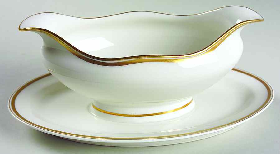 Schleiger 20C Gravy Boat with Attached Underplate by Haviland-1