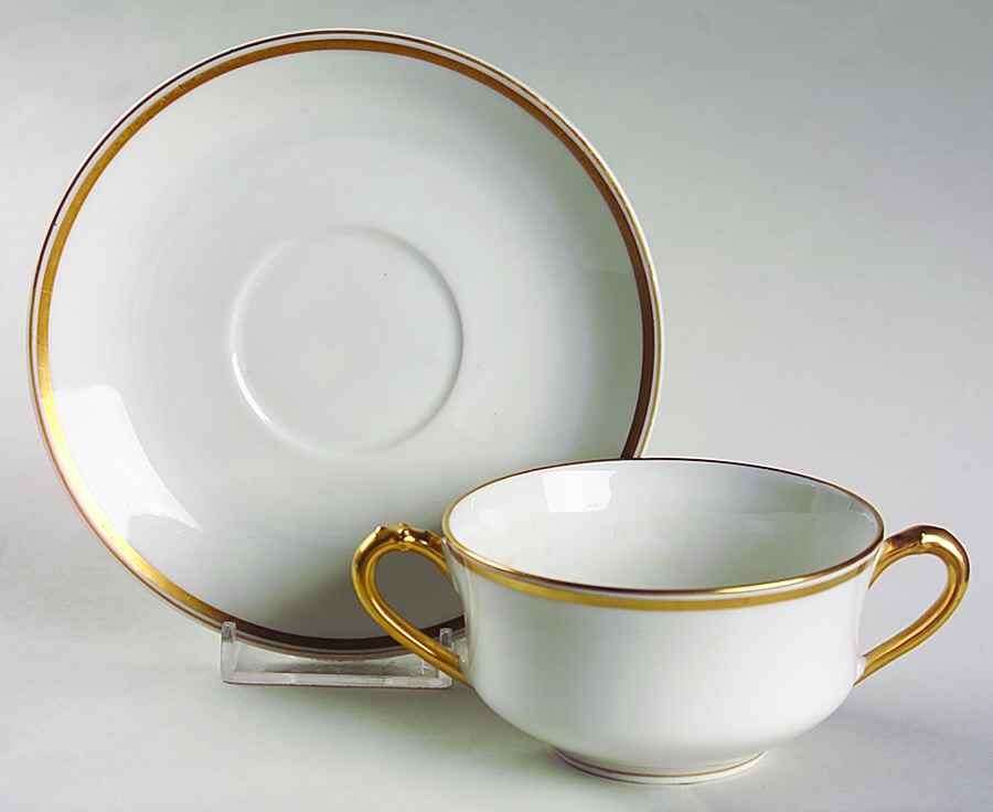 Schleiger 20C Flat Bouillon Cup & Saucer by Haviland-1