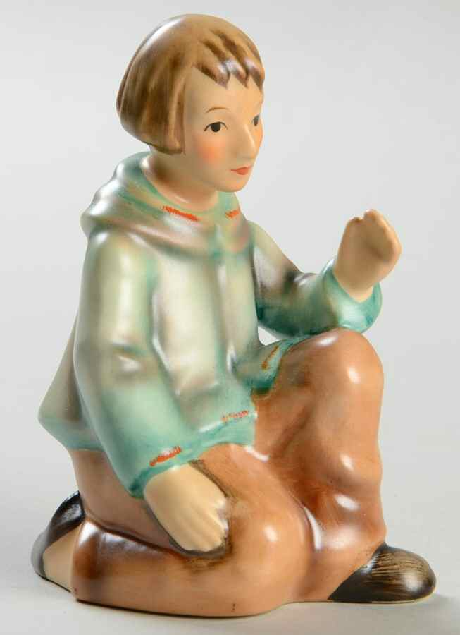 Nativity-Small Colored Tm8-Shepherd Boy Kneeling - Boxed by M.I. Hummel-1