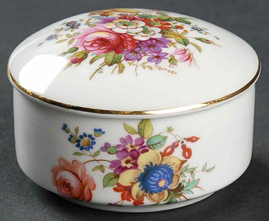 Howard Sprays (Smooth) Trinket Box & Lid by Hammersley-1