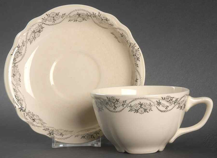 Century's Three Daisies Flat Cup & Saucer Set by Homer Laughlin -1