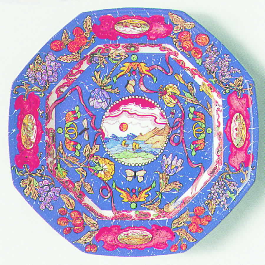 Marqueterie Chop Plate (Round Platter) by Hermes-1