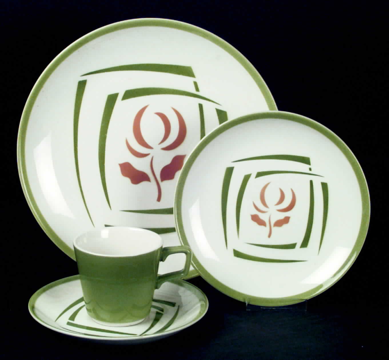Orient Flat Cup & Saucer Set by Homer Laughlin -1