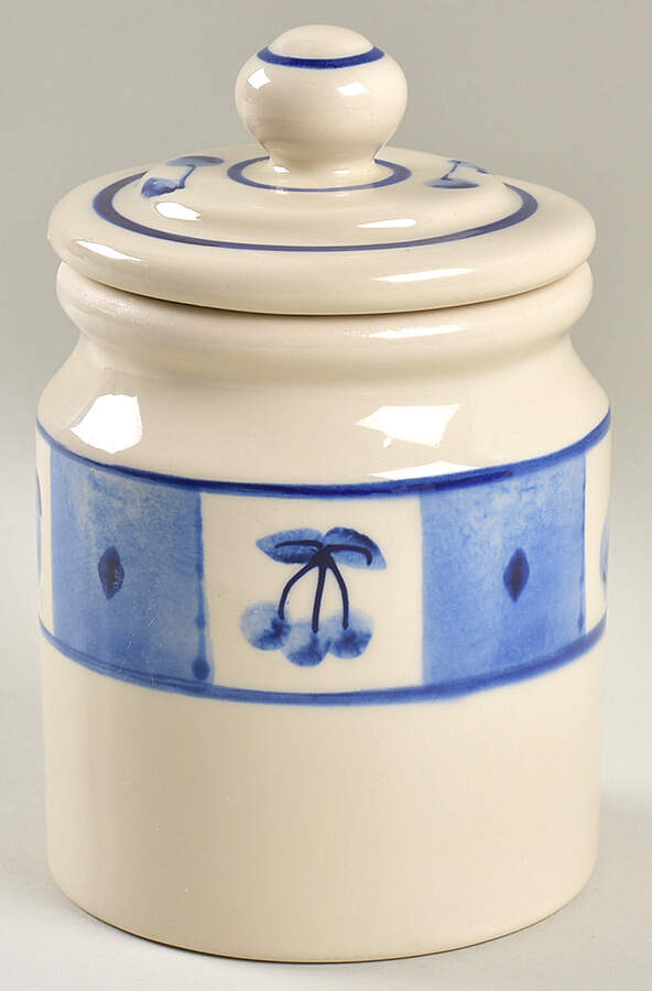 Blue Orchard Large Canister & Lid by Hartstone-1