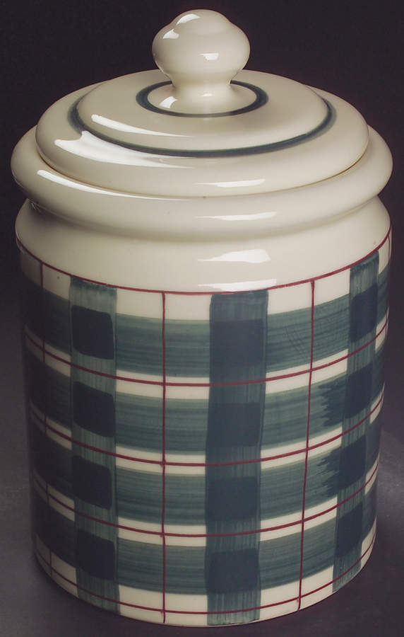 Buffalo Check Cookie Jar & Lid by Hartstone-1