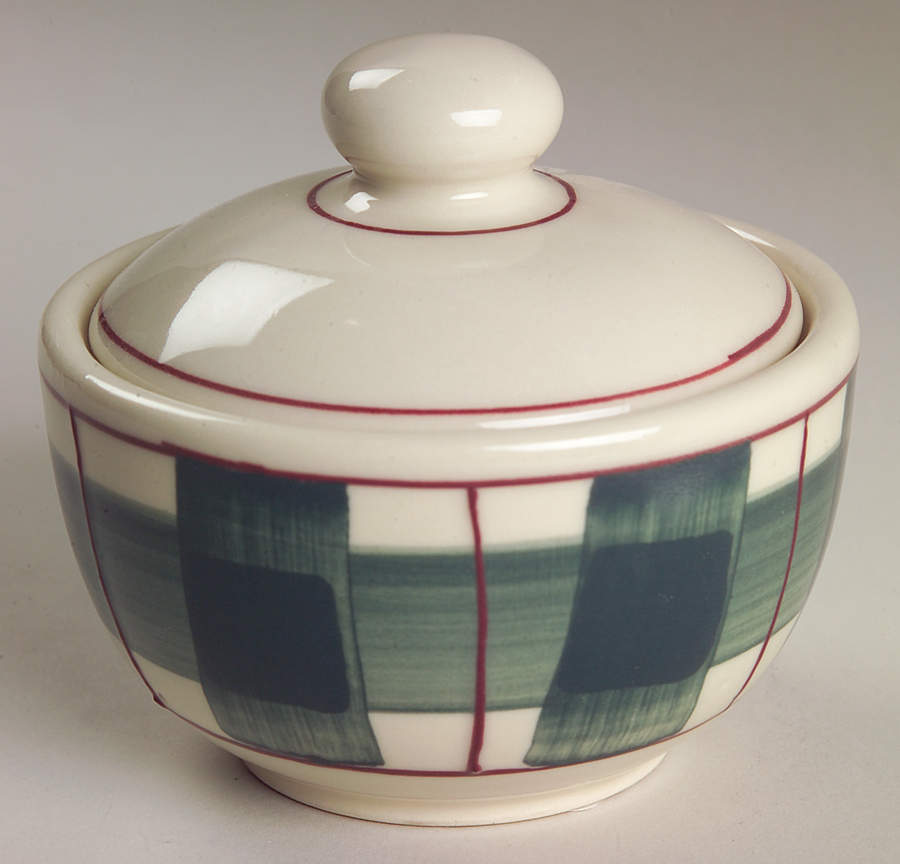 Buffalo Check Sugar Bowl & Lid by Hartstone-1
