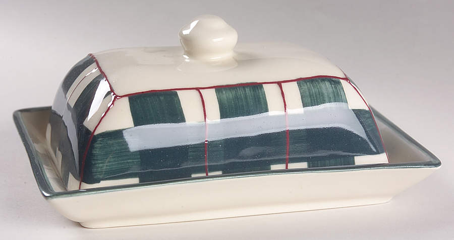 Buffalo Check Rectangular Covered Butter by Hartstone-1