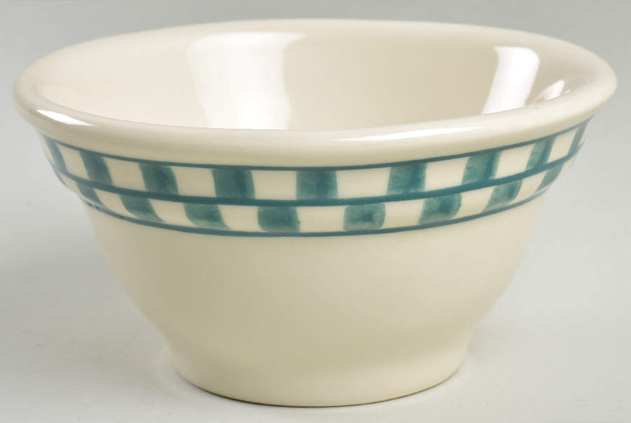 Green Checks 5" Ribbed Mixing Bowl by Hartstone-1