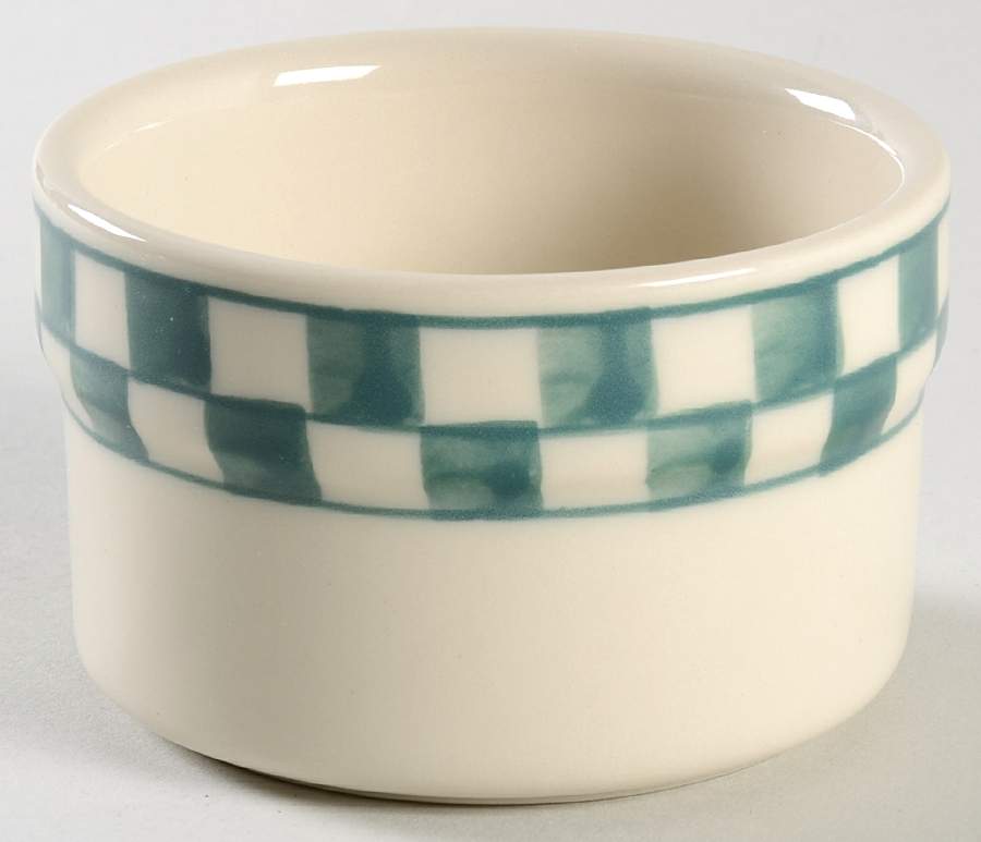 Green Checks Ramekin by Hartstone-1
