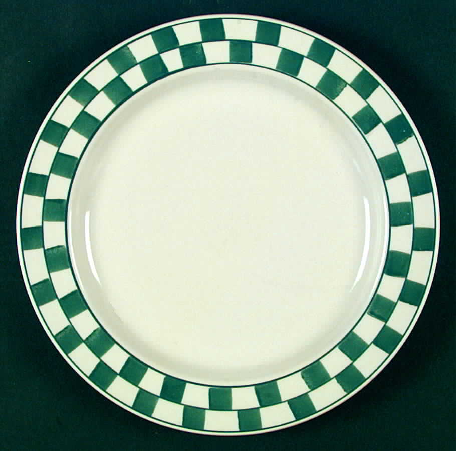 Green Checks Dinner Plate by Hartstone-1