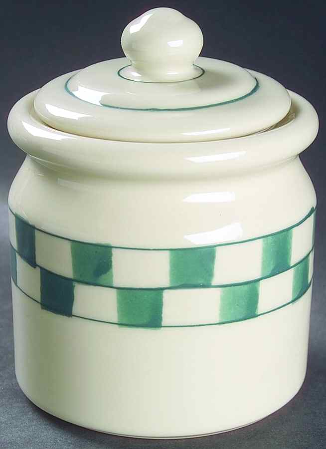 Green Checks Small Canister & Lid by Hartstone-1