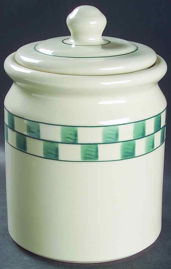 Green Checks Large Canister & Lid by Hartstone-1