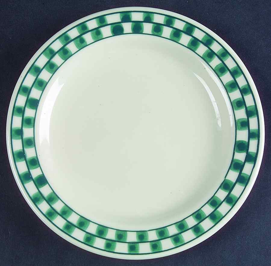 Green Checks Salad Plate by Hartstone-1
